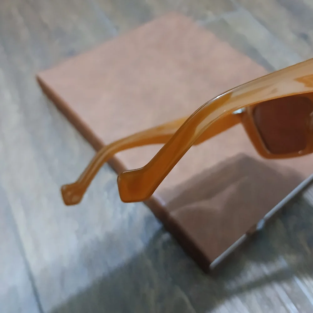 Oversized Cat Eye Burnt Orange Brown Sunglasses